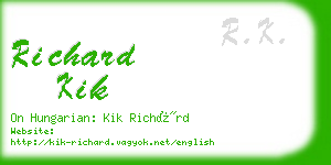 richard kik business card